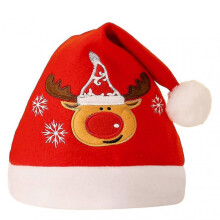 (Q) Christmas Hat Cute Cartoon Stretchy Plush Ball Snowman Elk Santa Claus Hat Party Supplies