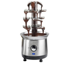 Electric Chocolate Fondue 1250g Fountain Machine, 4-Tier Stainless Steel For Nacho Cheese, Sauces, Liqueurs