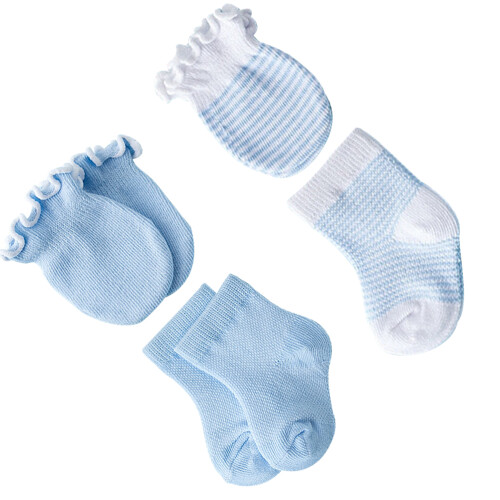 4 paar babysocken baumwollhandschuhe anti-scratch 1