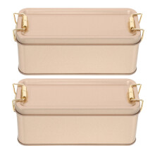 2 stuks tinplate snoepdoosje met sluiting voor koekjes en snoep