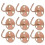 10 Pcs Hooks Mounted On Wall Round Hook 9x7.5cm Golden 1