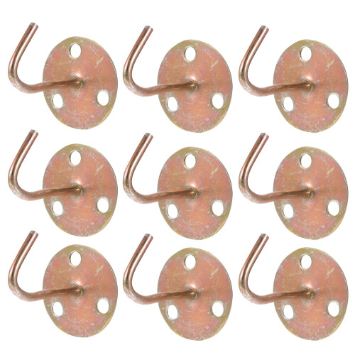 10 Pcs Hooks Mounted On Wall Round Hook 9x7.5cm Golden
