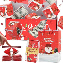 (Red)50% Off-Surprise Gift Box Explosion, Merry Christmas Surprise Box Gift Box for Money