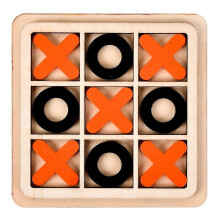 (Svart Orange) Träbrädspel Tre i rad-spel Brädspel Xo Bordleksak Tidigt pedagogiskt spel för vuxna b