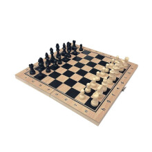 3 i 1 hopfällbar träschack och backgammonbräde för skrivbordsspel, pusselleksak - 29 cm