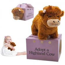 Adopt a Highland Cow Plush, Cute Cow Stuffed Animal Fluffy Cow Figure Toys,100% NEW