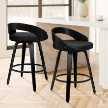 ALFORDSON 2x Swivel Bar Stools Kitchen Wooden Dining Chair