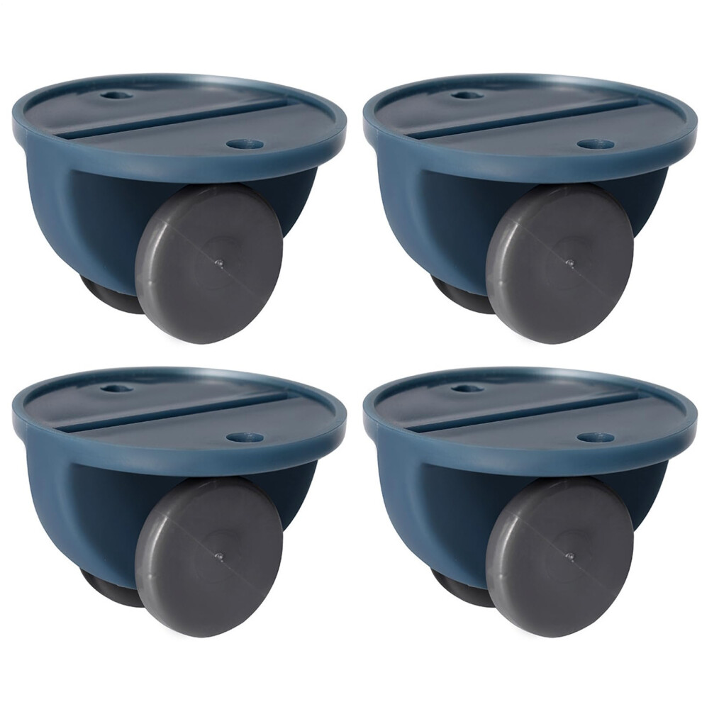 Self Adhesive Wheels Non Swivel Casters 4 Piece Miniature Pulleys Blue For Storage Bins Cabinets Drawers Small Furniture 9354506012489