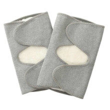 Warm Knee Pads Two-Piece Lengthened Thermal Plush Kneepads Elastic Wool Light Grey Size L For Winter Outdoor Sports