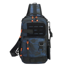 Mens Sling Bag Heavy Duty Hunting Backpack With Fish Storage Compartments For Shore Saltwater Camping Blue