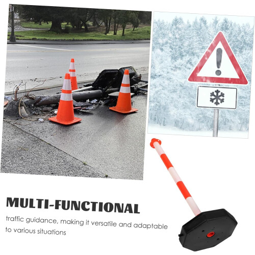 Traffic Delineator Post Cones Orange With Fillable Base Movable Anti-Collision Column For Parking Construction 2