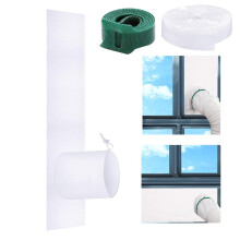 AC Window Sealing Kit For Window AC Units With Sealing Cloth, Adjustable Drawstring Vent Kit And Adhesive Fasteners