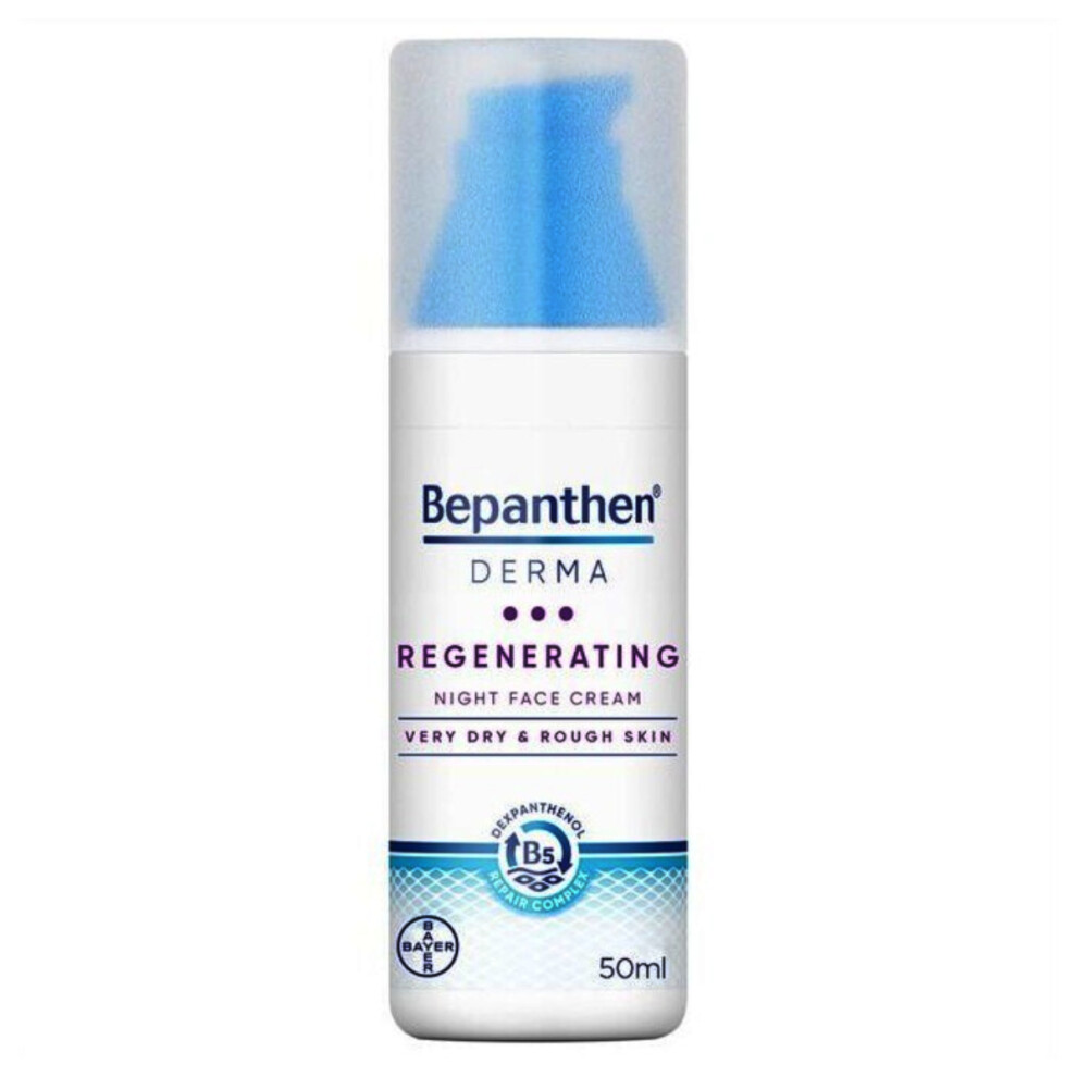 Bepanthen Cream Derma Regenerating Night Face For Dry & Rough Skin 50Ml | Hydrating, Nourishing Skin Care For Sensitive Skin