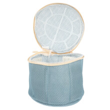 1Pc Bra Washing Net Bag Blue Polyester Zippered Laundry Protector