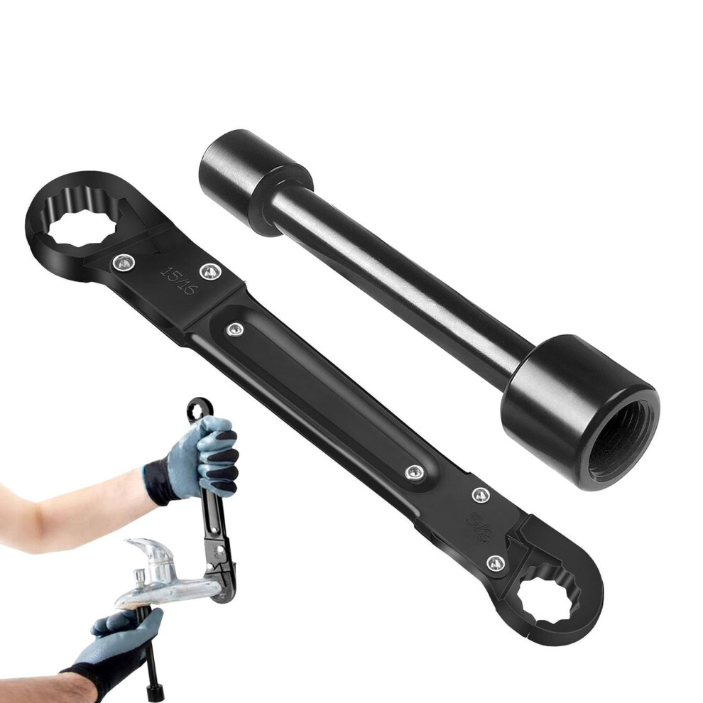 Hydraulic Wrench For Narrow Spaces - Corner Stop Key Kit, Multipurpose Plumbing Tool Set, Angle Wrench Kit, Compact 9016109158482