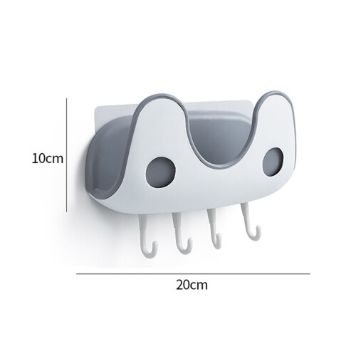 2Pcs Wall Mounted Storage Rack Plastic Punch-Free Pot Lid Holder White 1