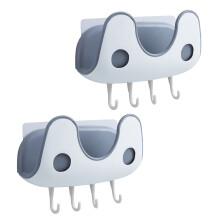 2Pcs Wall Mounted Storage Rack Plastic Punch-Free Pot Lid Holder White
