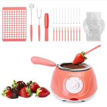 Commercial Machine Dual-Furnace Chocolate Melting Furnace Electric Candy Melter Pot For Soap Making Pink 1 Piece
