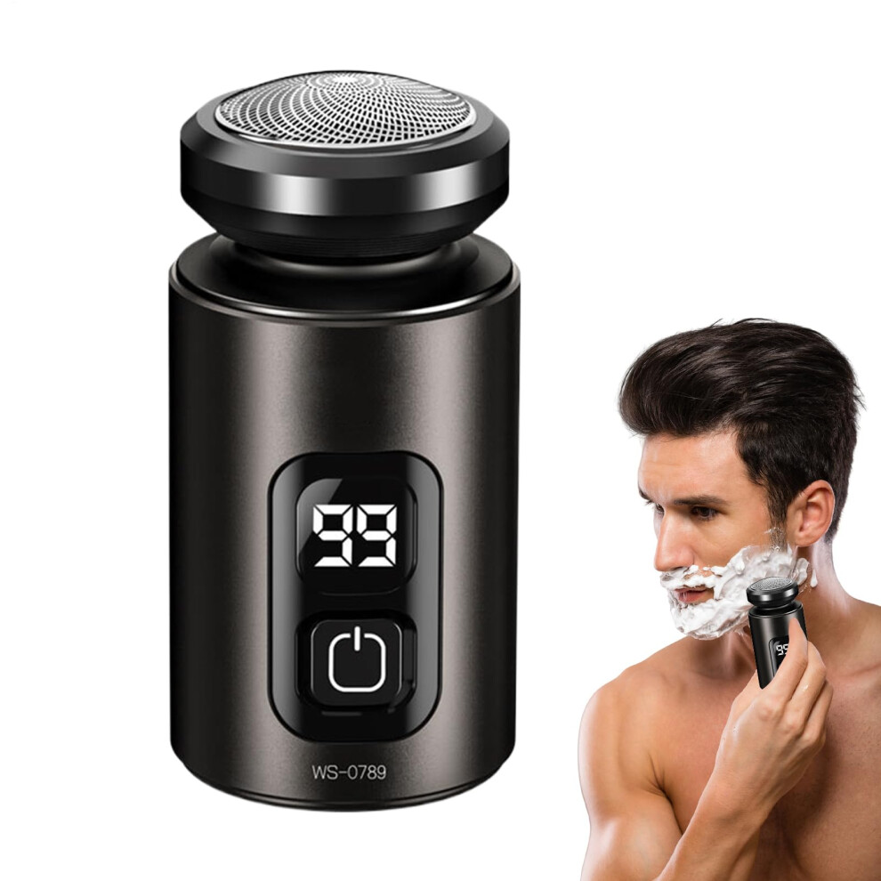 Men's Electric Facial Shaver Compact Portable Cordless Facial Hair Remover For Daily Use Travel Office Outdoor Black