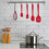Silicone Utensil Set Red 5Pcs Non Stick Kitchen Utensil Set 2