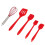 Silicone Utensil Set Red 5Pcs Non Stick Kitchen Utensil Set 1