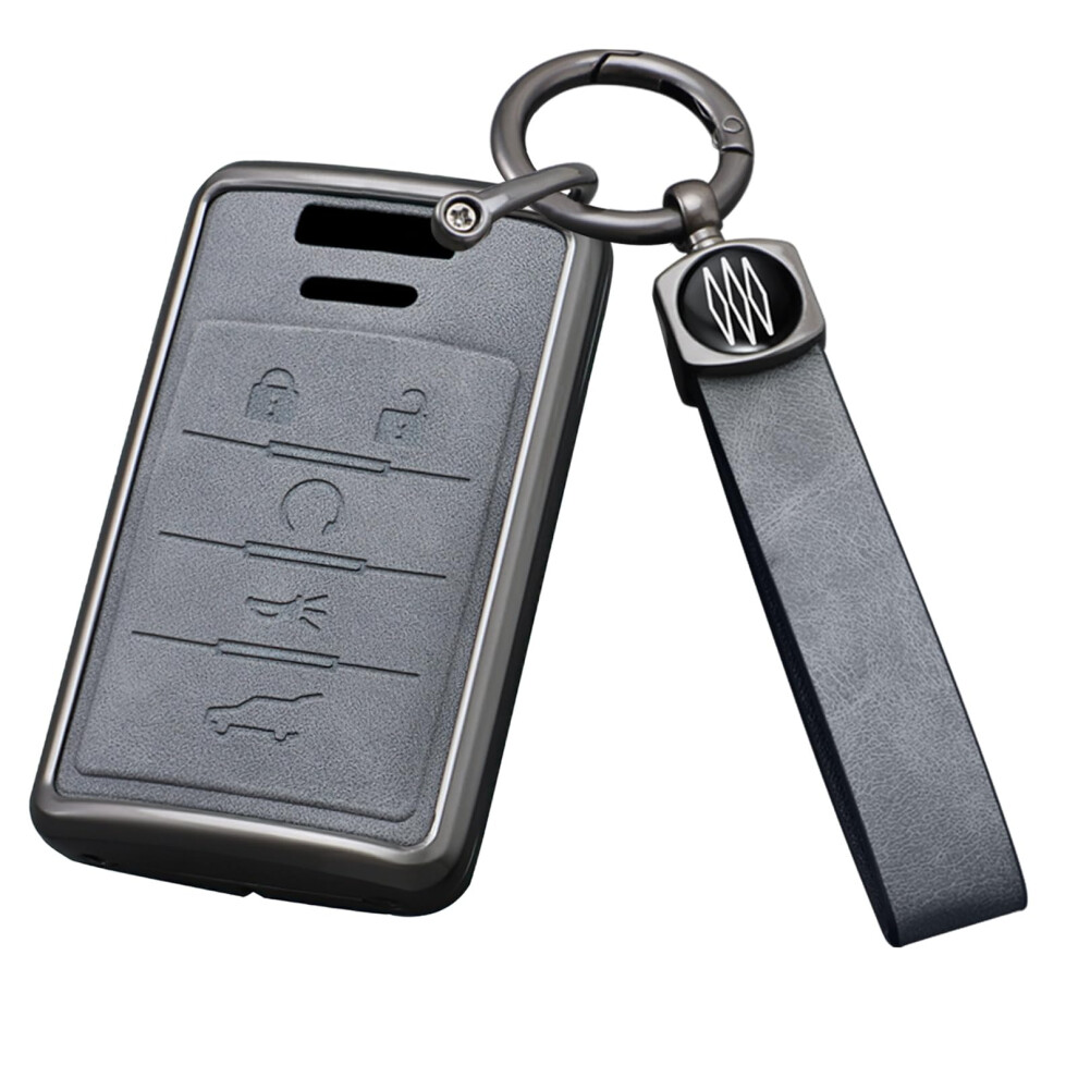 Intelligent Car Key Case Leather Protective For Cadillac Corvette Escalade Dts Sts Cts Srx Xts Ats 5-Button 9016109159847
