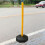 33inch Traffic Post Cone Yellow Caution Post For Construction Roads Parking Post Stanchion With Stable Bottom 4