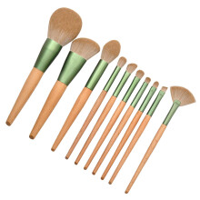 10Stk Holzgriff Make-Up Pinselset Gesichtspuder Und Lidschatten