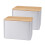 2pcs Rectangular Bamboo Storage Box Cookies Tea Organizer 1