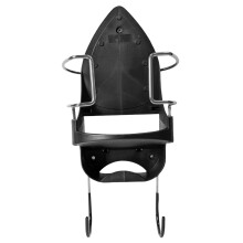Ironing Board Hanger Heat-Resistant Wall-Mounted Iron Holder With Cord Storage Heavy-Duty Foldable Black Home/Laundry