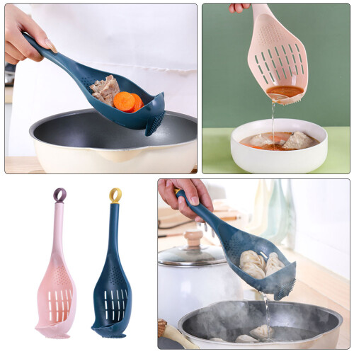 2 Pcs Heat Resistant Kitchen Spoon Skimmer And Pasta Strainer 2