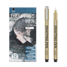 Drafting Pen Fine Line Pen Set 6/9/12x, Fine Point Drawing Pens for Sketching, Painting, Marking, 12 Pieces in Carton