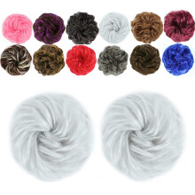 Abellee 2Pcs Loc Buns For Black Women 8Inch Loc Petal Bun Afro High Puff Drawstring Ponytail Faux Locs Hair Bun Pony Tail Hairpieces Clip In Hair Exte