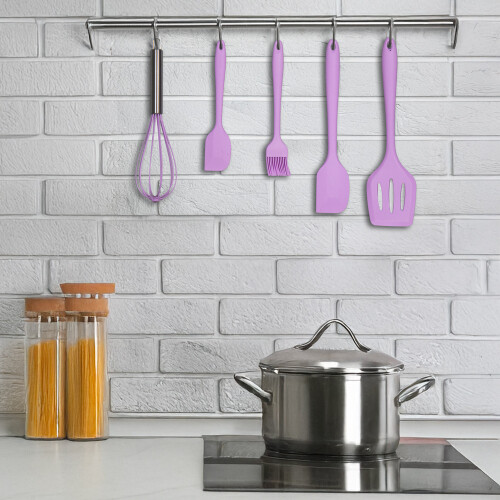 5pc Silicone Utensil Set Purple Kitchen Utensil Set 1