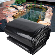 Black Flexible Pond Liner Foldable Rubber, Heavy-Duty HDPE Underlay, Preformed Pond Lining 2x3m 3x5m 4x6m 7x8m