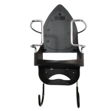 Ironing Board Holder Wall Mounted With Removable Hooks Black For Laundry Room Cabinet