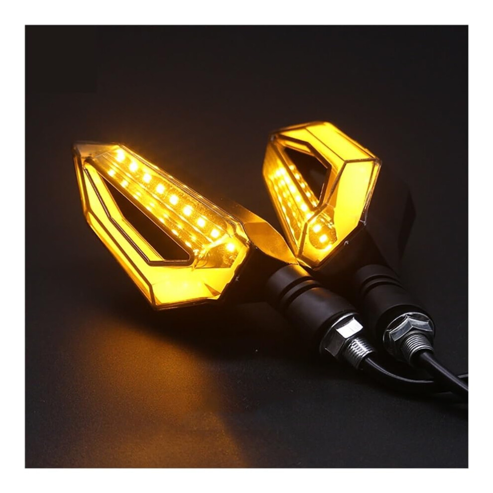 2 Pcs Universal Motorcycle Turn Signal 12V Waterproof Daytime Running For Motorbike Tail Color B Light 9354506016555