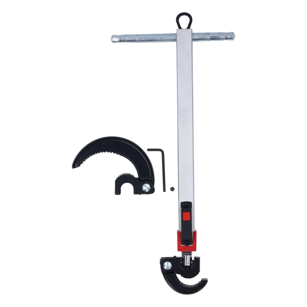 Basin Wrench High Carbon Steel Adjustable Pipe Wrench With 180-Degree Rotating Head And Spring-Loaded Grip 9084446162424