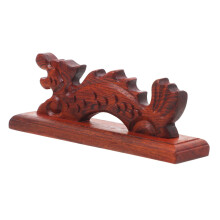 Dragon Shape Red Sandalwood Calligraphy Brush Holder With Wooden Pen Shelf For Chinese Calligraphy And Art