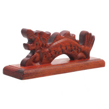 Wooden Ink Brush Holder Dragon-Shape Chinese Calligraphy Brush Rack Red Sandalwood Multi-Functional Pen Rest