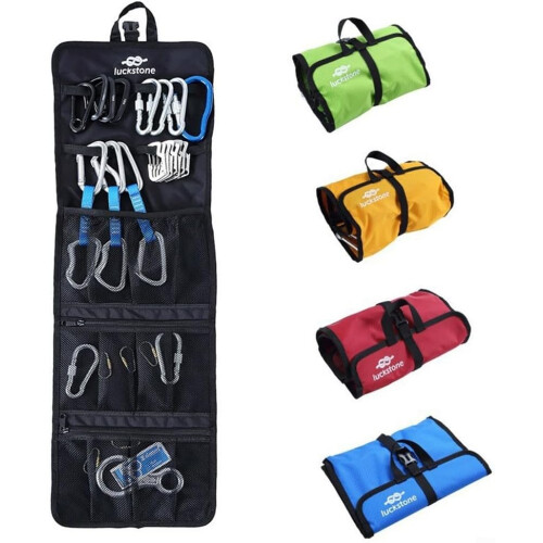 Compact Rock Climbing Storage Solution With Roll Up Design Adjustable Strap For Gear Yellow 2