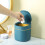 1Pc Blue Plastic Mini Trash Can Household Ash-Bin with Pop Lid 7