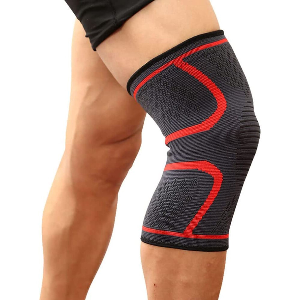 Knee Support Braces Elastic Nylon Sport Compression Knee Pad Sleeve Basketball Volleyball Color O Size XX-Large