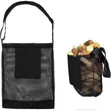 Mushroom Hunting Bag Foldable Large Capacity Mesh Bag For Outdoor Foraging Orchard Picking Mushroom Picking Bag Black