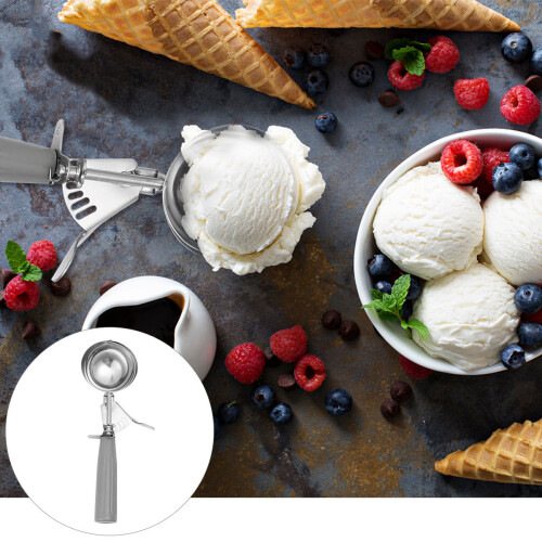 Ice Cream Scoop Stainless Steel Fruit Digging Dessert Spoon 2