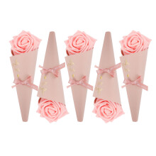 5St Roze Candy Opbergzakken Conevormig Papier Met