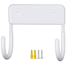 Ironing Board Hanger Wall Mount Iron Holder With Screw, Heavy Duty, Scratch-Resistant, White, 5x4x2 Inch
