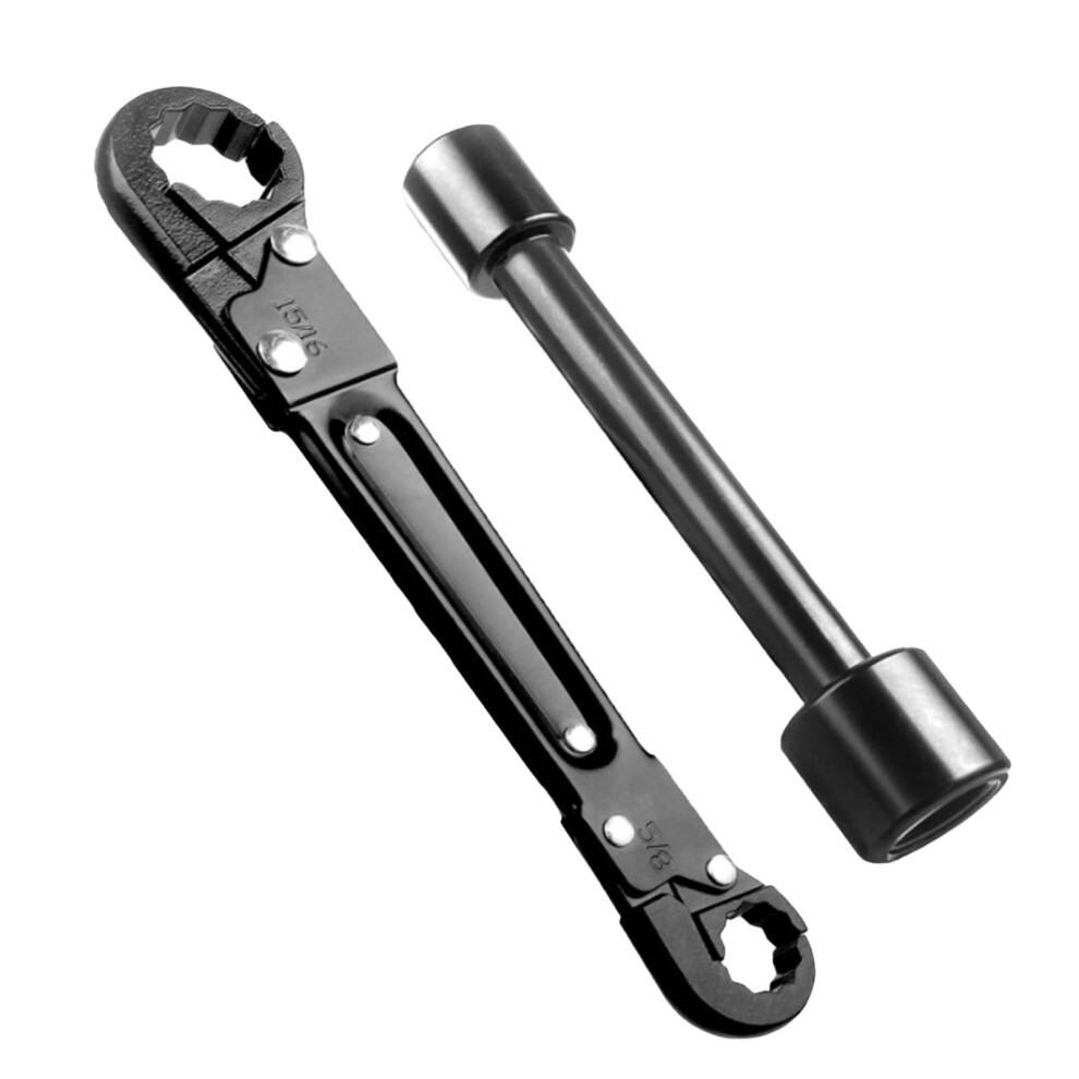 Angle Stop Removal Tool Plated Steel Wrench Double Ended Pipe Wrench Adjustable Jaws Rustproof Plumbing Tool 9084446163636