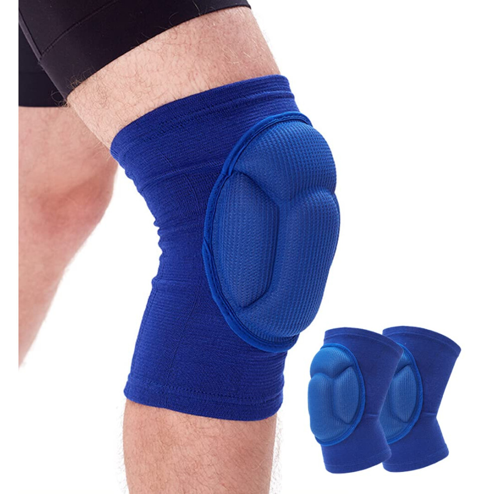Knee Pads For Women And Men, Basketball Volleyball Wrestling, Snowboarding And Work, Soft Knee Protector, Large Blue-image-OPC-PKT7DTV-NEW