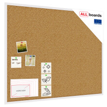Cork notice board wooden natural white frame 100x80 cm